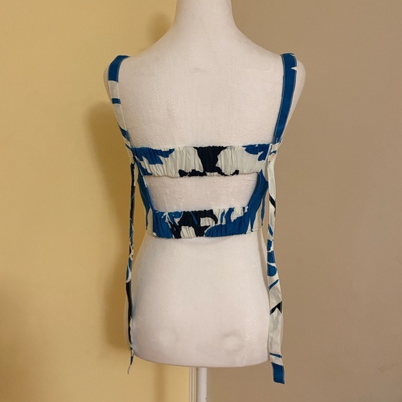 Zara Blue and White Strappy Top - Picture 1 of 5